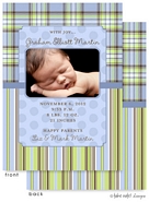 Take Note Designs Digital Photo Birth Announcements - Graham Elliott Plaid & Stripes
