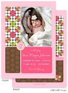 Take Note Designs Digital Photo Birth Announcements - Sara Megan Flowers, Dots & Monogram
