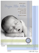 Take Note Designs Digital Photo Birth Announcements - Grayson Miles
