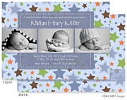 Take Note Designs Digital Photo Birth Announcements - Nathan Henry