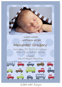 Take Note Designs Digital Photo Birth Announcements - Alexander Gregory Cars