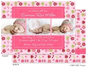 Take Note Designs Digital Photo Birth Announcements - Emerson Rae Flower Garden