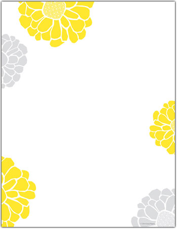 Imprintable Blank Stock - Sunny Flowers Letterhead Imprintable Blank Stock - Sunny Flowers Letterhead