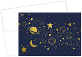Cosmic Night (Gold Foil) Stationery/Thank You Notes by Great Papers