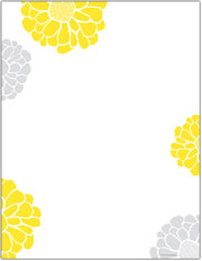 Imprintable Blank Stock - Sunny Flowers Letterhead