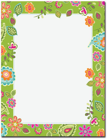 Imprintable Blank Stock - Paisley Flowers Letterhead by Great Papers