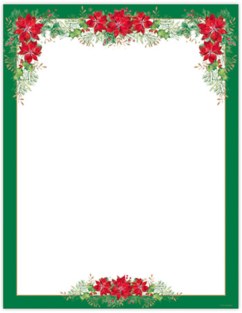 Imprintable 8 1/2" x 11" Blank Stock - Poinsettia Valance Letterhead by Great Papers Imprintable 8 1/2" x 11" Blank Stock - Poinsettia Valance Letterhead by Great Papers