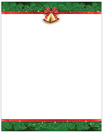 Imprintable 8 1/2" x 11" Blank Stock - Holiday Bells Letterhead by Great Papers Imprintable 8 1/2" x 11" Blank Stock - Holiday Bells Letterhead by Great Papers