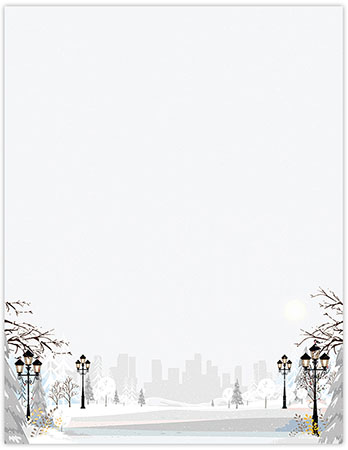 Imprintable 8 1/2" x 11" Blank Stock - Winter Wonderland Walkway Letterhead by Great Papers Imprintable 8 1/2" x 11" Blank Stock - Winter Wonderland Walkway Letterhead by Great Papers