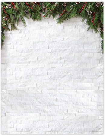 Imprintable 8 1/2" x 11" Blank Stock - Holiday Garland Magic Letterhead by Great Papers Imprintable 8 1/2" x 11" Blank Stock - Holiday Garland Magic Letterhead by Great Papers
