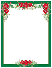 Imprintable 8 1/2" x 11" Blank Stock - Poinsettia Valance Letterhead by Great Papers