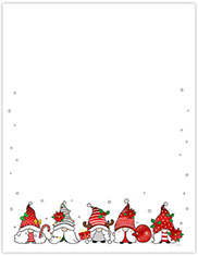 Imprintable 8 1/2" x 11" Blank Stock - Holiday Gnomes Letterhead by Great Papers