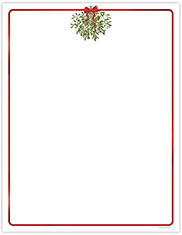Imprintable 8 1/2" x 11" Blank Stock - Hanging Mistletoe Foil Letterhead by Great Papers