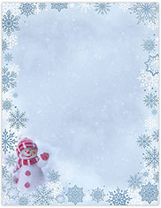 Imprintable 8 1/2" x 11" Blank Stock - Snowy Snowman Letterhead by Great Papers