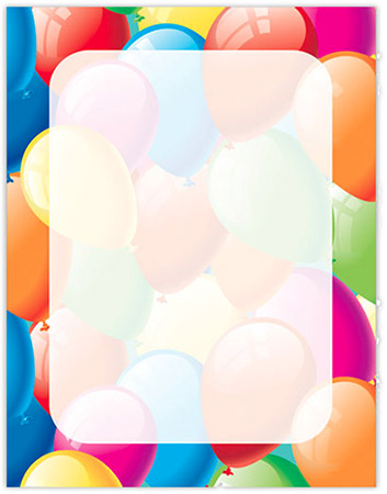 Imprintable 8 1/2" x 11" Blank Stock - Balloon Border Letterhead by Great Papers Imprintable 8 1/2" x 11" Blank Stock - Balloon Border Letterhead by Great Papers