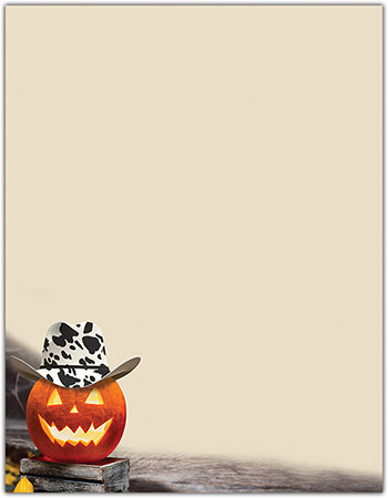 Imprintable Blank Stock - Cowboy Hat Pumpkin  Letterhead by Great Papers