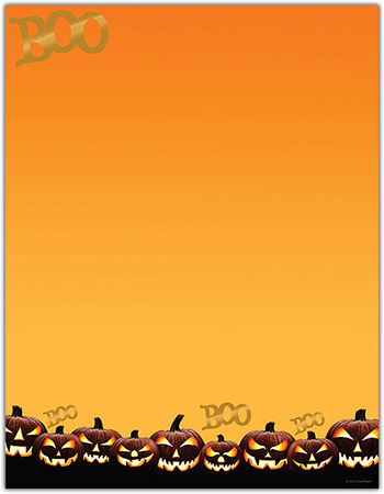 Imprintable Blank Stock - Boo Jackolanterns Foil Letterhead by Great Papers