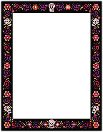 Imprintable Blank Stock - Skulls And Flowers Letterhead by Great Papers