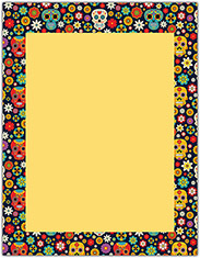 Imprintable Blank Stock - Marigold And Sugar Skulls Letterhead by Great Papers
