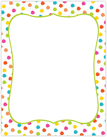 Printable 8 1/2" x 11" Blank Stock - Circus Polka Dots Letterhead by Great Papers