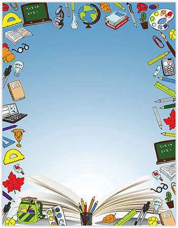 Printable 8 1/2" x 11" Blank Stock - School Open Book Letterhead by Great Papers