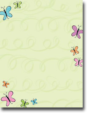 Imprintable Blank Stock - Nouveau Butterflies Letterhead by Masterpiece Studios