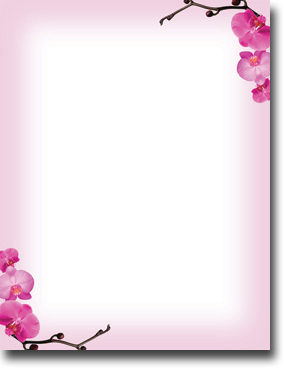 Imprintable Blank Stock - Pink Orchids Letterhead by Masterpiece Studios