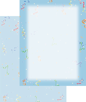 Imprintable Blank Stock - Party Streamers Letterhead by Masterpiece Studios