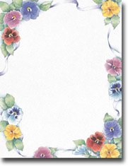 Imprintable Blank Stock - Pretty Pansies Letterhead by Masterpiece Studios