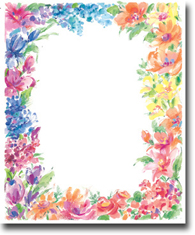 Imprintable Blank Stock - Bright Floral Letterhead by Masterpiece Studios