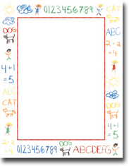 Imprintable Blank Stock - Crayon Doodle Letterhead by Masterpiece Studios