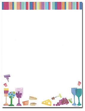 Imprintable Blank Stock - Wine & Grapes Letterhead by Masterpiece Studios