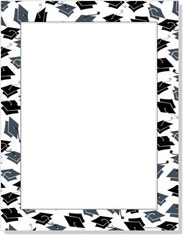 Imprintable Blank Stock - Mortar Hat Border Letterhead