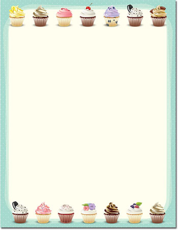 Imprintable Blank Stock - Iced Cupcakes Letterhead by Masterpiece Studios Imprintable Blank Stock - Iced Cupcakes Letterhead by Masterpiece Studios