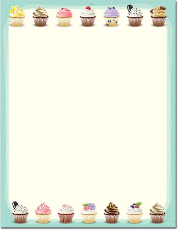 Imprintable Blank Stock - Iced Cupcakes Letterhead by Masterpiece Studios