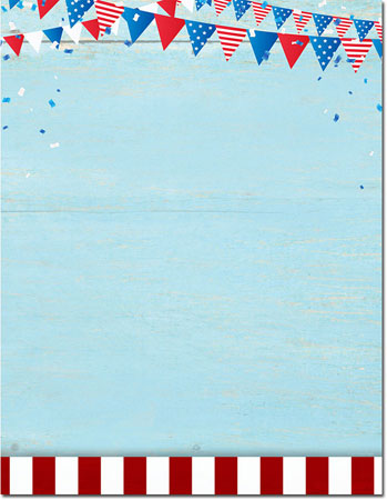 Imprintable Blank Stock - Patriotic Picnic Letterhead by Masterpiece Studios