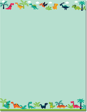 Imprintable Blank Stock - Happy Dinosaur Letterhead by Masterpiece Studios