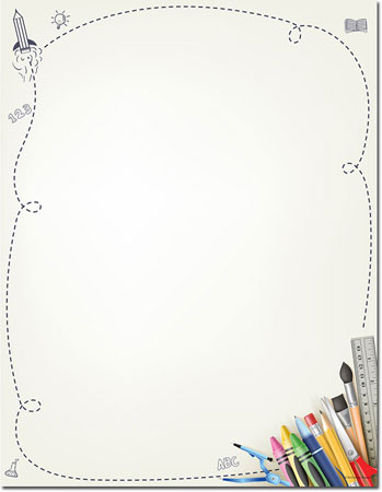 Imprintable Blank Stock - School Supplies Letterhead by Masterpiece Studios Imprintable Blank Stock - School Supplies Letterhead by Masterpiece Studios