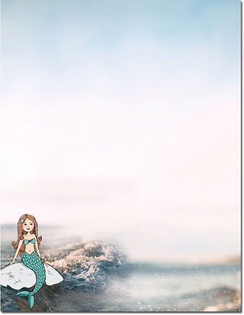 Imprintable Blank Stock - Magical Mermaid Letterhead by Masterpiece Studios Imprintable Blank Stock - Magical Mermaid Letterhead by Masterpiece Studios