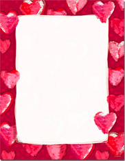 Imprintable Blank Stock - Fuzzy Hearts Letterhead by Masterpiece Studios