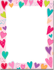 Imprintable Blank Stock - Dancing Hearts Letterhead by Masterpiece Studios