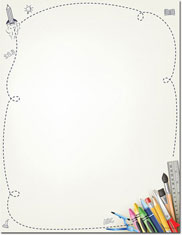 Imprintable Blank Stock - School Supplies Letterhead by Masterpiece Studios