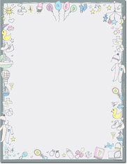 Imprintable Blank Stock - Baby Time Letterhead by Masterpiece Studios