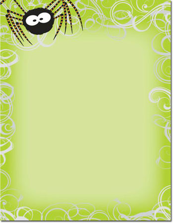 Imprintable Blank Stock - Green Spider Swirls Letterhead by Masterpiece Studios