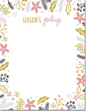 Modern Holiday Imprintable Blank Stock Holiday Letterhead by Masterpiece Studios Modern Holiday Imprintable Blank Stock Holiday Letterhead by Masterpiece Studios