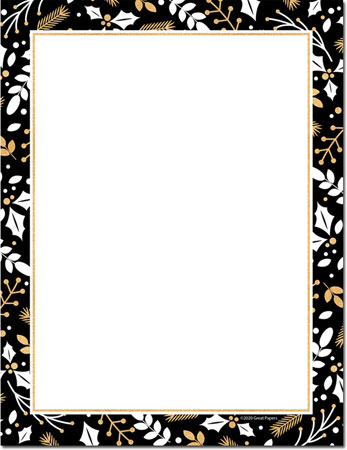 Merry Gold And Black Imprintable Blank Stock Holiday Letterhead by Masterpiece Studios Merry Gold And Black Imprintable Blank Stock Holiday Letterhead by Masterpiece Studios