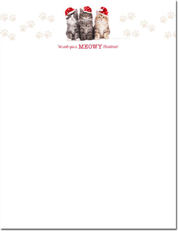 Christmas Cats Imprintable Blank Stock Holiday Letterhead by Masterpiece Studios Christmas Cats Imprintable Blank Stock Holiday Letterhead by Masterpiece Studios