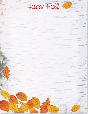 Happy Fall Imprintable Blank Stock Holiday Letterhead by Masterpiece Studios