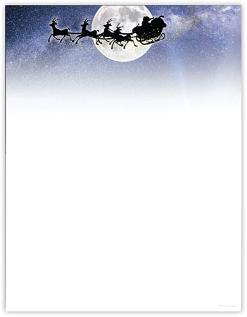 Moonlight Santa Imprintable Blank Stock Holiday Letterhead by Masterpiece Studios Moonlight Santa Imprintable Blank Stock Holiday Letterhead by Masterpiece Studios
