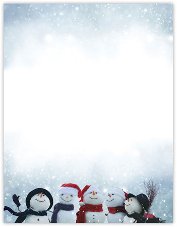 Magical Snowmen Imprintable Blank Stock Holiday Letterhead by Masterpiece Studios Magical Snowmen Imprintable Blank Stock Holiday Letterhead by Masterpiece Studios